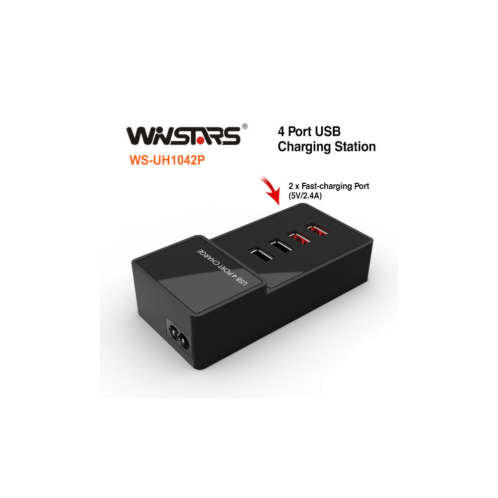Winstars USBWIN1042PAC USB 4-Port Charging Station (WS-UH1042P) - Image 1