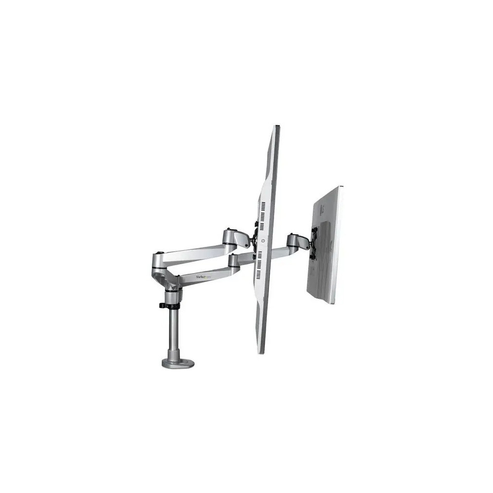 StarTech ARMDUALPS Desk Mount Dual Monitor Arm, Premium Articulating Desktop VESA Mount up to 27" (17.6lb/8kg) Displays, Height Adjustable - VESA 75x75/100x100mm heavy duty dual monitor mount for two displays up to 30in (22lb) each - Ergonomic h - Image 4