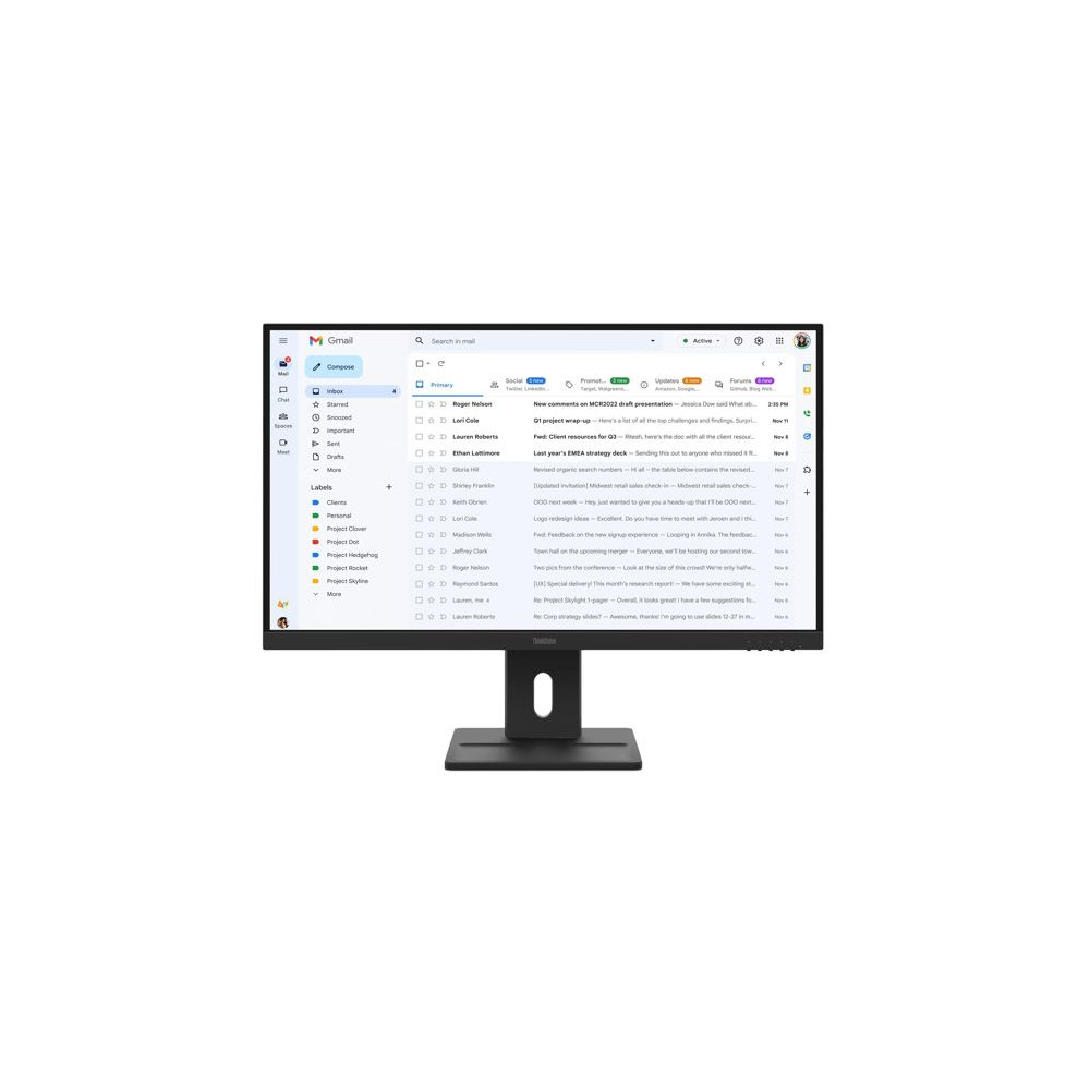 Lenovo 64BCMAR4AU ThinkVision E27-40 27' FHD IPS Monitor 1920x1080 16:9 4ms 100Hz Anti-glare Tilt Swivel Pivot Height Adjust VGA DP HDMI VESA 3yr WTY Black - Image 1