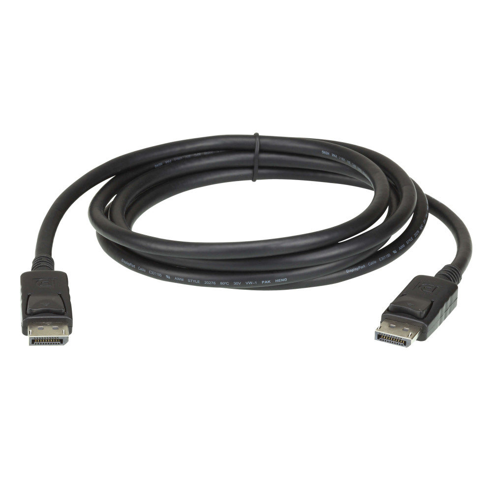 Aten 2L-7D02DP 2m DisplayPort Cable, supports up to 3840 x 2160 @ 60Hz, 28 AWG copper wire construction for high-definition media connections - Image 1