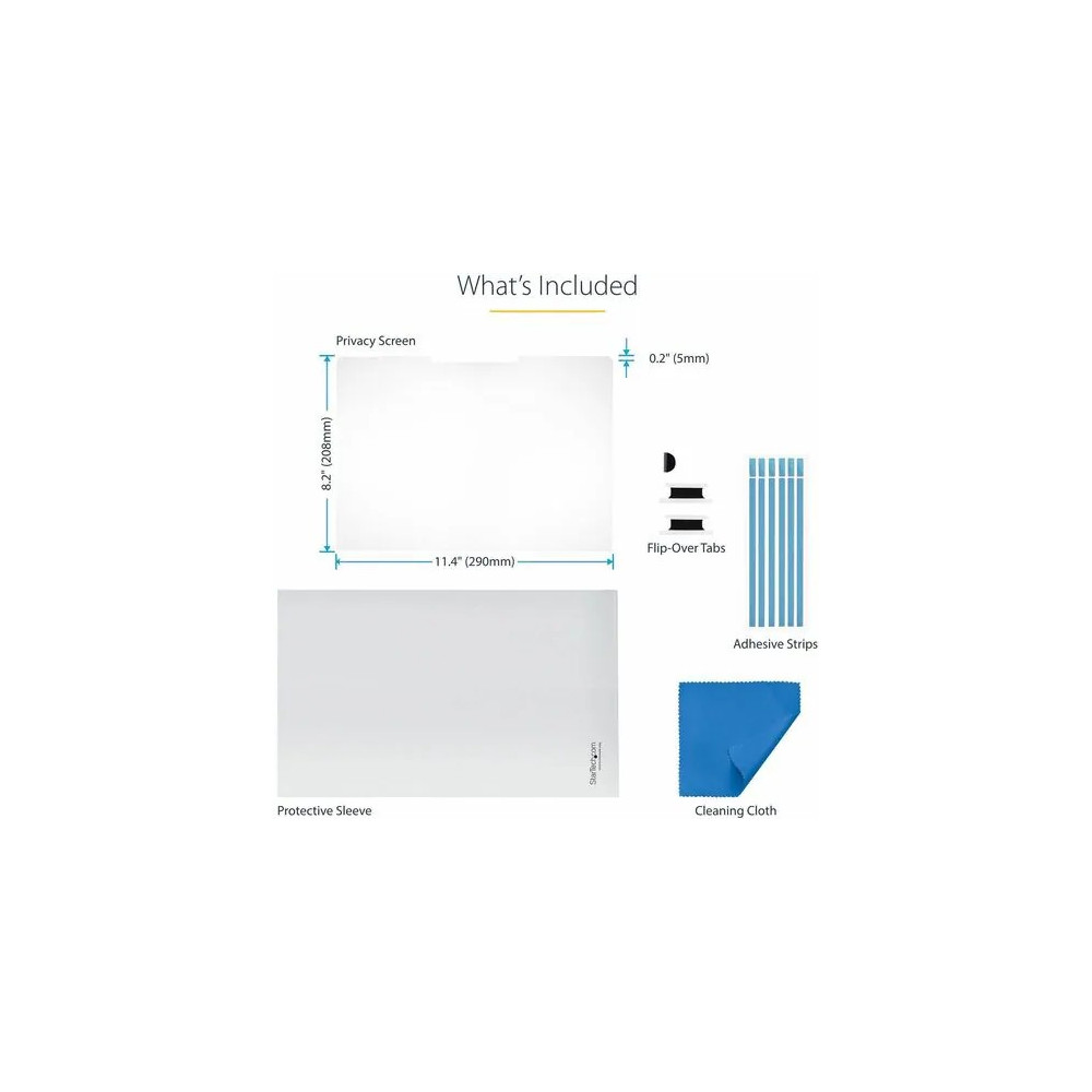 StarTech 135CT-PRIVACY-SCREEN 13.5-inch 3:2 Flip-Over Privacy Screen w/Touch, Anti-Glare Privacy Filter, Laptop Monitor Screen Protector, Blue Light Filter - Privacy screen uses a microlouver technology that darkens the screen view - For 13.5" d - Image 9