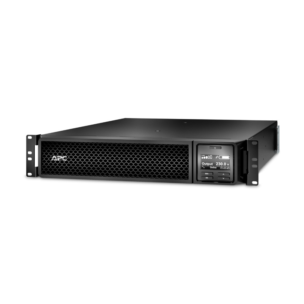APC SRT1500RMXLI-NC Smart-UPS 1500VA/1500W Online UPS, 2U Rackmount, 230V/10A Input, 6x IEC C13 Outlets, Lead Acid Battery, W/ Network Card, W/ Rail Kit - Image 1