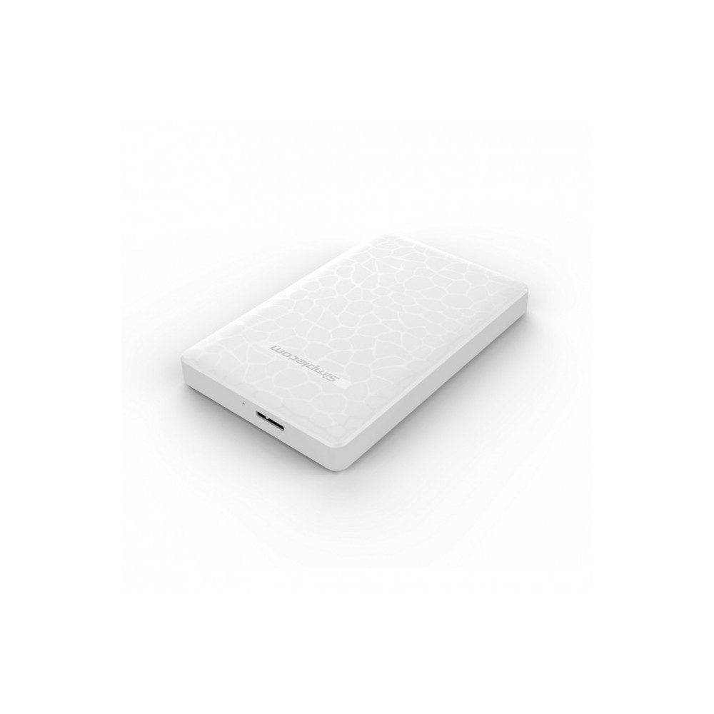 Simplecom SE101-WH SE101 Compact Tool-Free 2.5'' SATA to USB 3.0 HDD/SSD Enclosure White Compatible with 7mm and 9.5mm laptop 2.5' SATA HDD/SSD - Image 1