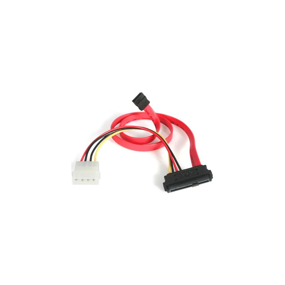 StarTech SAS729PW18 S18in SAS 29 Pin to SATA Cable with LP4 Power - Cable for Host Bus Adapter, RAID Controller, Storage Device - First End: 1 x 7-pin SATA - Male - Second End: 1 x LP4 Power - Male, 1 x 29-pin SFF-8482 SAS - Red - Image 1