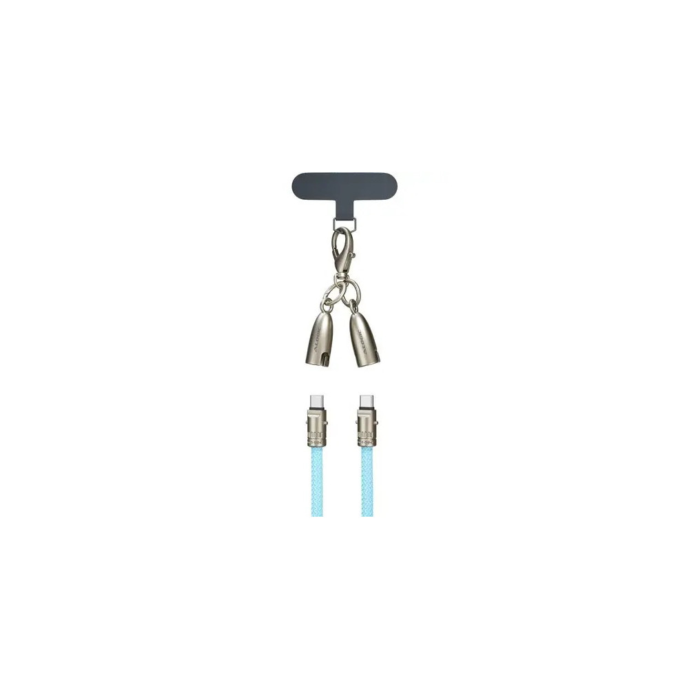 Alogic ATCCLY-AQ Tether USB-C to C Lanyard Data and Charge Cable 60W 480Mbps - 1.2M Aqua