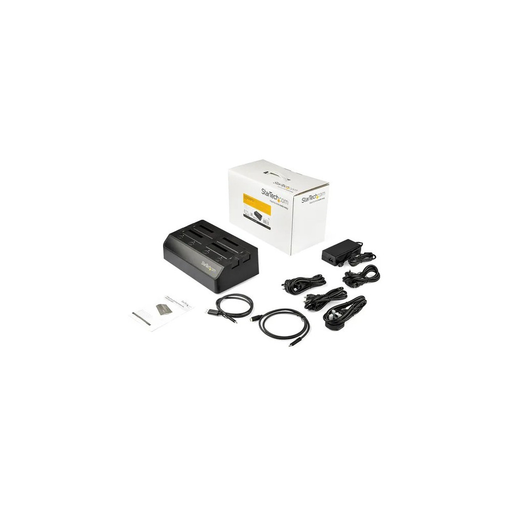 StarTech SDOCK4U313 4-Bay USB to SATA Hard Drive Docking Station, USB 10Gbps, External 2.5/3.5" SSD/HDD Dock, SATA III, Hot-Swap, Top-Loading - Quad-Bay Hard Drive Dock for 2.5" / 3.5" SATA drives; SATA III (6.0 Gbps) HDD/SSD; USB 3.2 Gen 2 (10  - Image 5