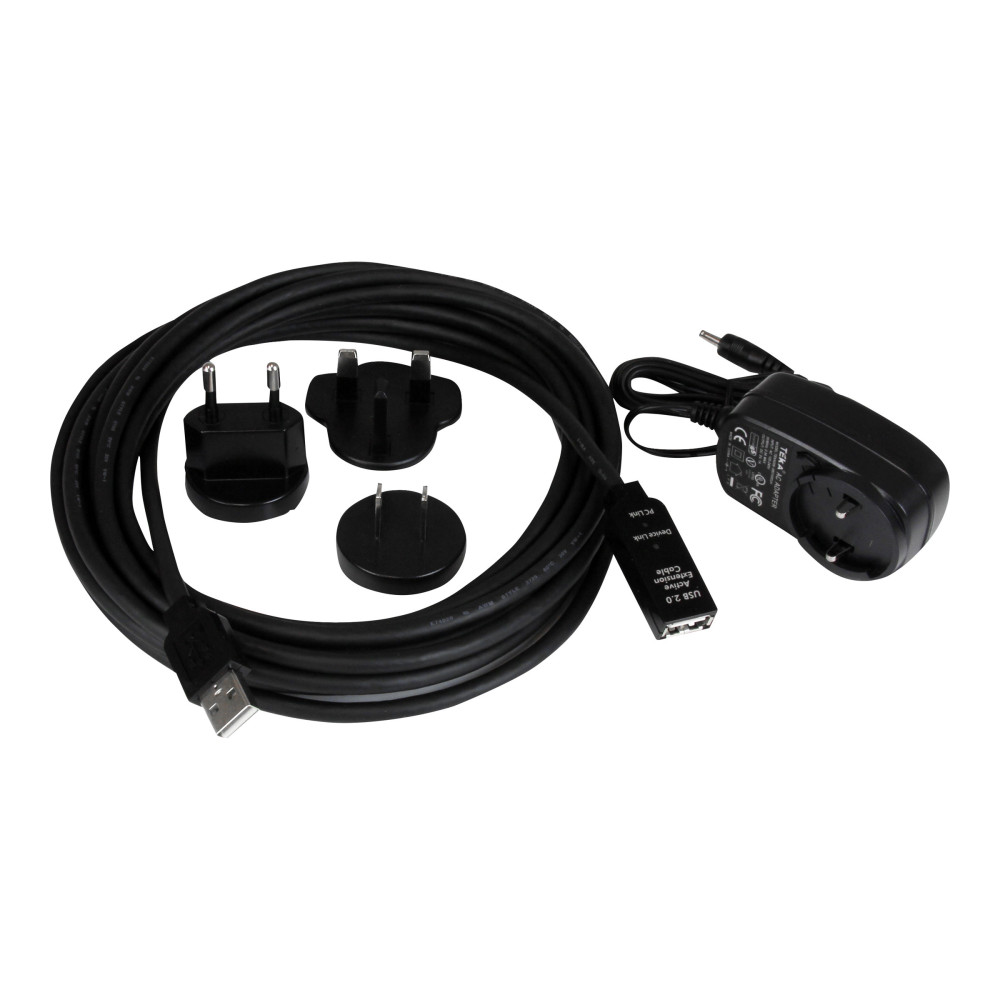StarTech USB2AAEXT5M 5M USB2.0 A TO A EXTENSION CABLE, M/F, BLACK, LED, LTW - Image 1
