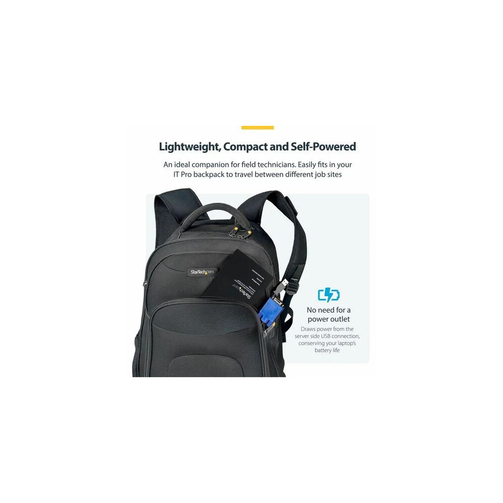 StarTech NOTECONS02 USB Crash Cart Adapter with File Transfer & Video Capture at 1920 x1200 60Hz, TAA - KVM adapter accesses any VGA and USB system - Instant BIOS-level control - Video capture at 1920 x 1200 60Hz - Share troubleshooting info wit - Image 8