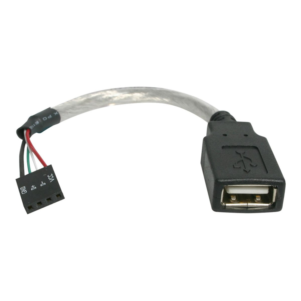 StarTech USBMBADAPT 15CM USB-A TO USB 4 PIN CONNECTOR TO MOTHERBOARD, F TO F, USB2.0, LTW - Image 1
