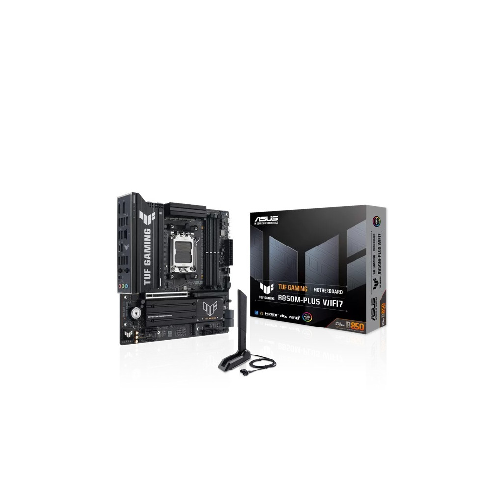 ASUS TUF GAMING B850M-PLUS WIFI7 (AM5) micro-ATX Motherboard, 4DDR5 256GB,PCIe5.0,M.2x3,WiFi7,BT5.4,2.5GbE,USB20G,DP,HDMI,mATX,3yr wty - Image 1