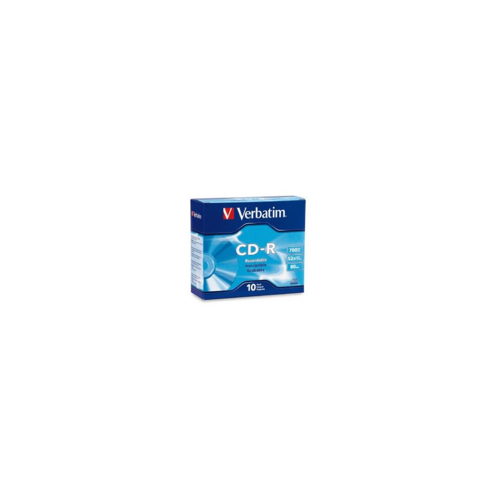 Verbatim 94935 CD-R 700MB 10Pk Slim Case 52x - Image 1