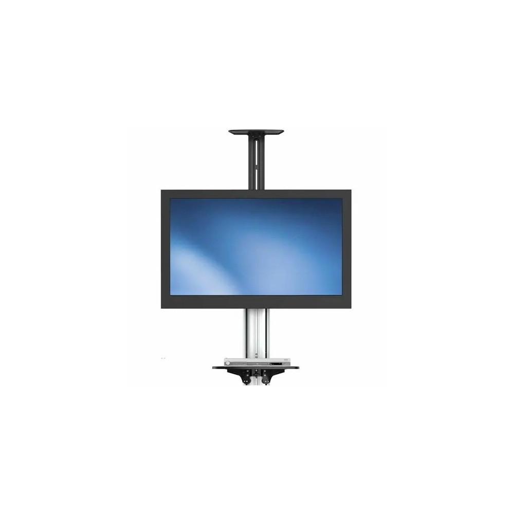 StarTech STNDMTV70 TV Cart - For 32" to 75" Displays - AV Cart - Height Adjustable - Lockable Wheels - Flat Screen TV Cart - Media Cart on Wheels - 1 Shelf - 40.10 kg Load Capacity - 4 Casters - Steel, Aluminium - 701 mm Length x 828 mm Width x  - Image 8