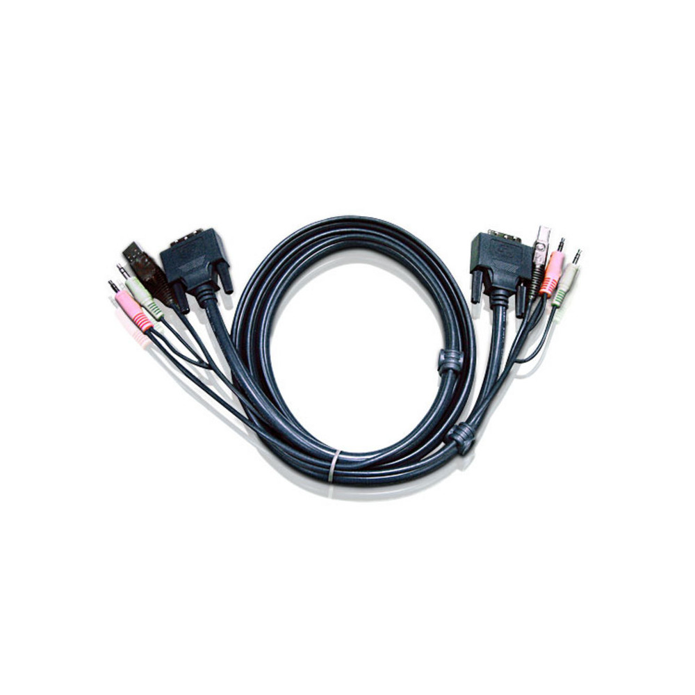 Aten 2L-7D03U KVM Cable 3m with DVI-D (Single Link) USB & Audio to DVI-D (Single Link), USB & Audio - Image 1