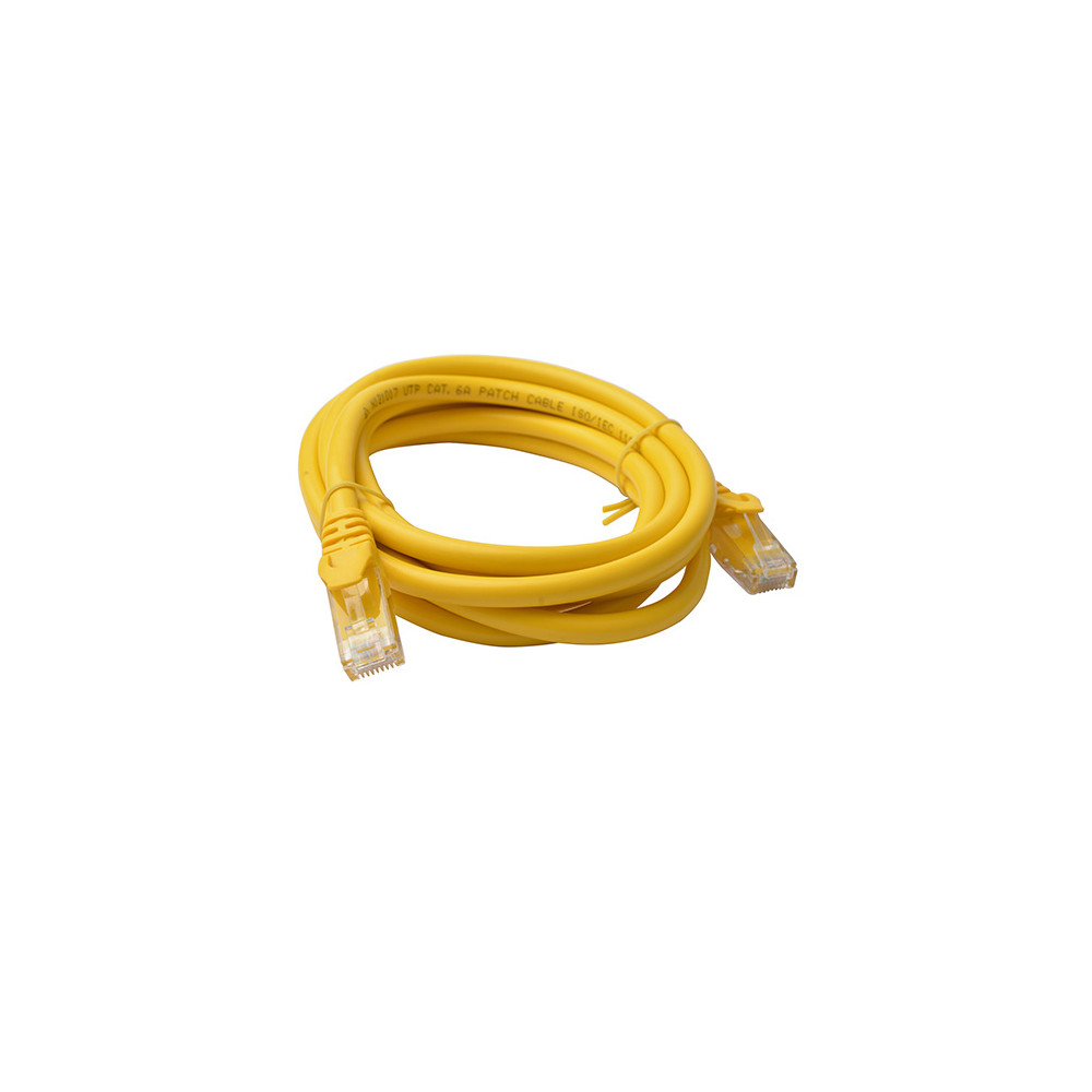 8ware PL6A-2YEL CAT6A Cable 2m - Yellow Color RJ45 Ethernet Network LAN UTP Patch Cord Snagless - Image 1