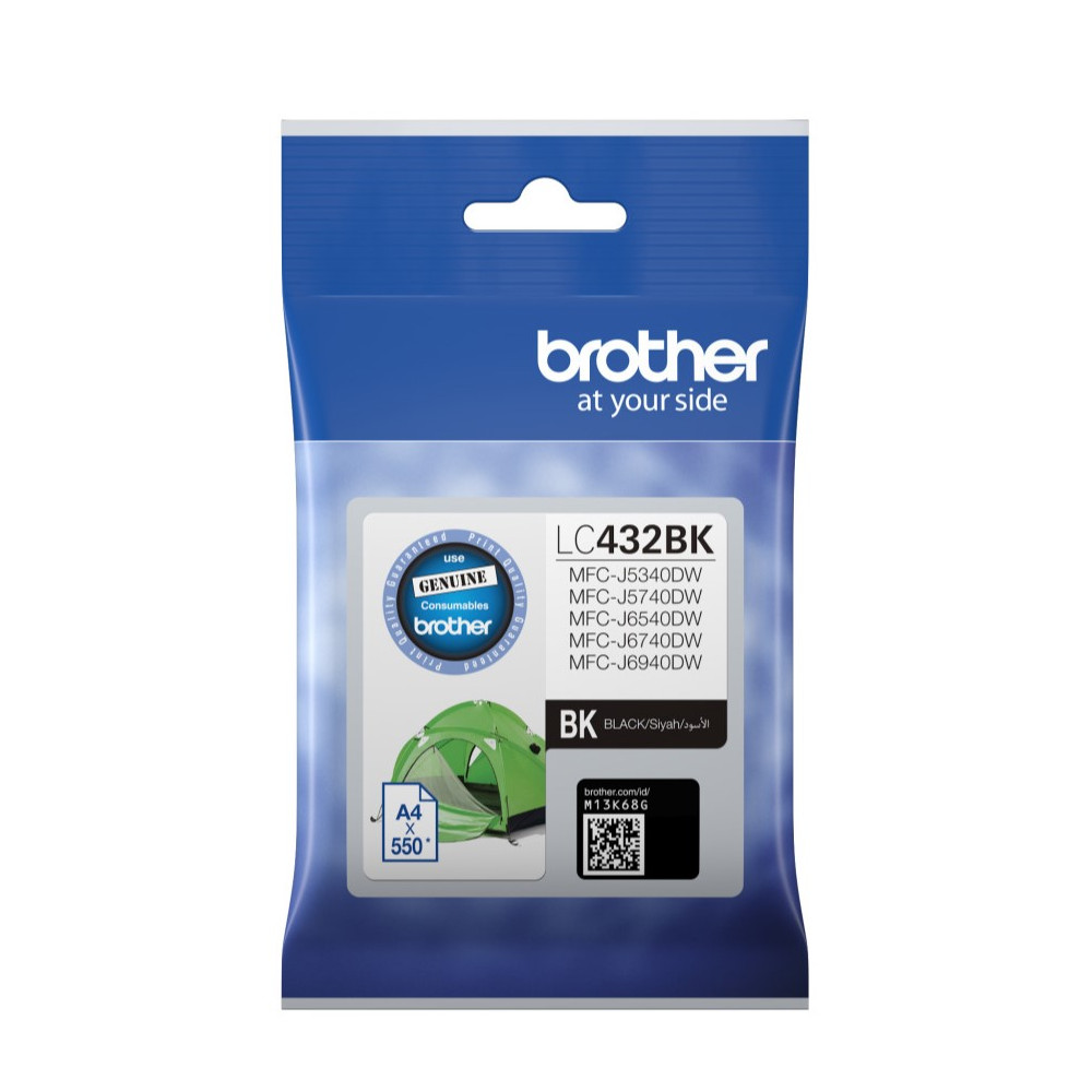 Brother LC-432BK BLACK INK CARTRIDGE TO SUIT MFC-J5340DW/MFC-J5740DW/MFC-J6540DW/MFC-J6740DW/MFC-J6940DW -UP TO 550 PAGES - Image 1