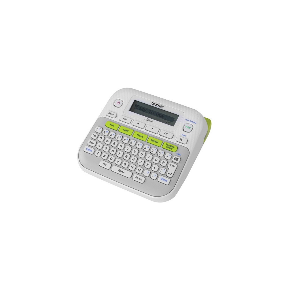 Brother PT-D210 GRAY/WHITE ACCENT GREEN DESKTOP LABELLER - 3.5-12MM TZE TAPE MODEL 3 years Warranty - Image 1