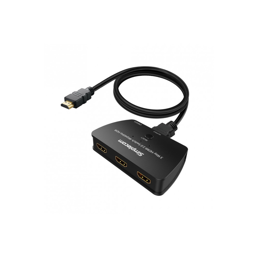 Simplecom CM323 3 Way HDMI 2.0 Switch 3 IN 1 OUT Ultra HD 4K 60Hz HDR HDCP 2.2 - Image 1