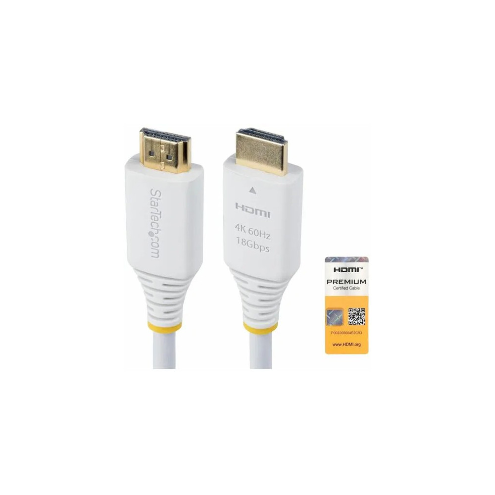 StarTech HDMI2-CABLE-4K60-6FW 6FT (1.8M) PREMIUM CERTIFIED HIGH SPEED HDMI CABLE, 4K60HZ, LTW - Image 1