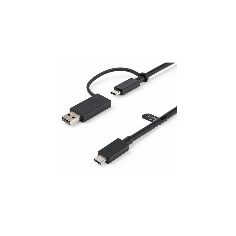 StarTech USBCCADP 3ft/1m USB-C Cable with USB-A Adapter Dongle, USB-C to C (10Gbps/PD), USB-A to C (5Gbps), 2-in-1 USB C Cable for Hybrid Dock - Cable for Notebook, Docking Station, MacBook, Mobile Device, MacBook Pro, Wall Charger, ... - First  - Image 1