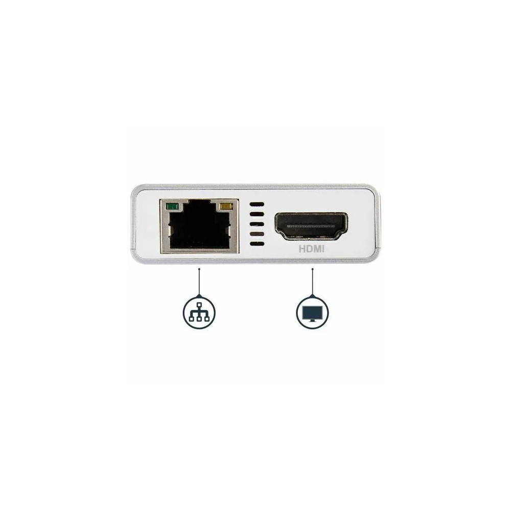 StarTech DKT30CHPDW USB Type C Docking Station for Notebook - 60 W Power Supply - Silver, White - 1 Displays Supported - 4K - 4096 x 2160, 3840 x 2160 - 2 x USB Ports - 2 x USB 3.0 - 2 x USB Type-A Ports - USB Type-A - USB Type-C - Network (RJ-4 - Image 4