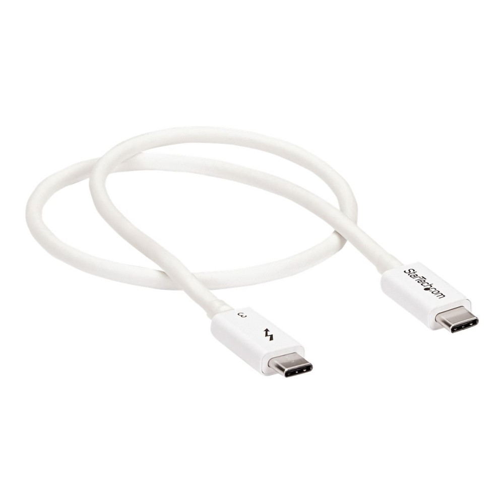 StarTech TBLT34MM50CW 0.5M T/BOLT3 CABLE, 40GBPS, 100W PD, WHITE, 2YR - Image 5