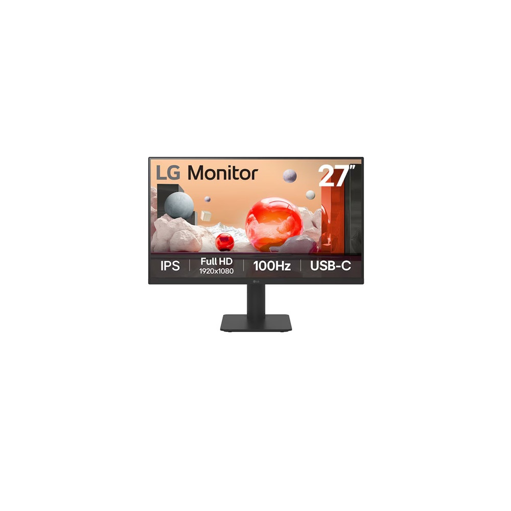 LG 27MS570B-B.AAU 27' IPS Full HD 100Hz Monitor, 1920x1080, 3-side Virtually Borderless Design, USB-C 65W PD, NTSC 72%, Height&Tilt Adjustable Stand - Image 1