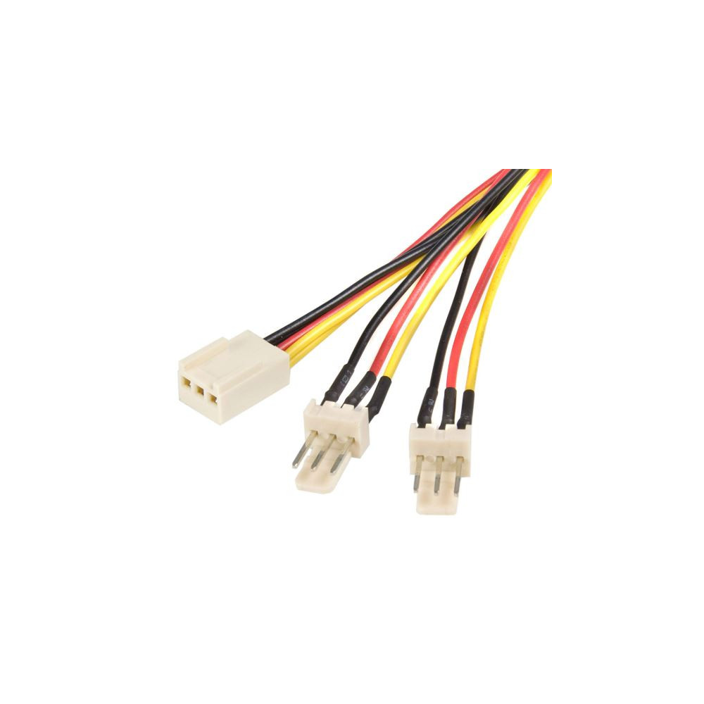 Astrotek AT-FAN-3PIN Fan Power Cable 20cm - 2x3pin Male to 3 pins Female - for Computer PC Cooler Extension Connectors Black Sleeved - Image 1