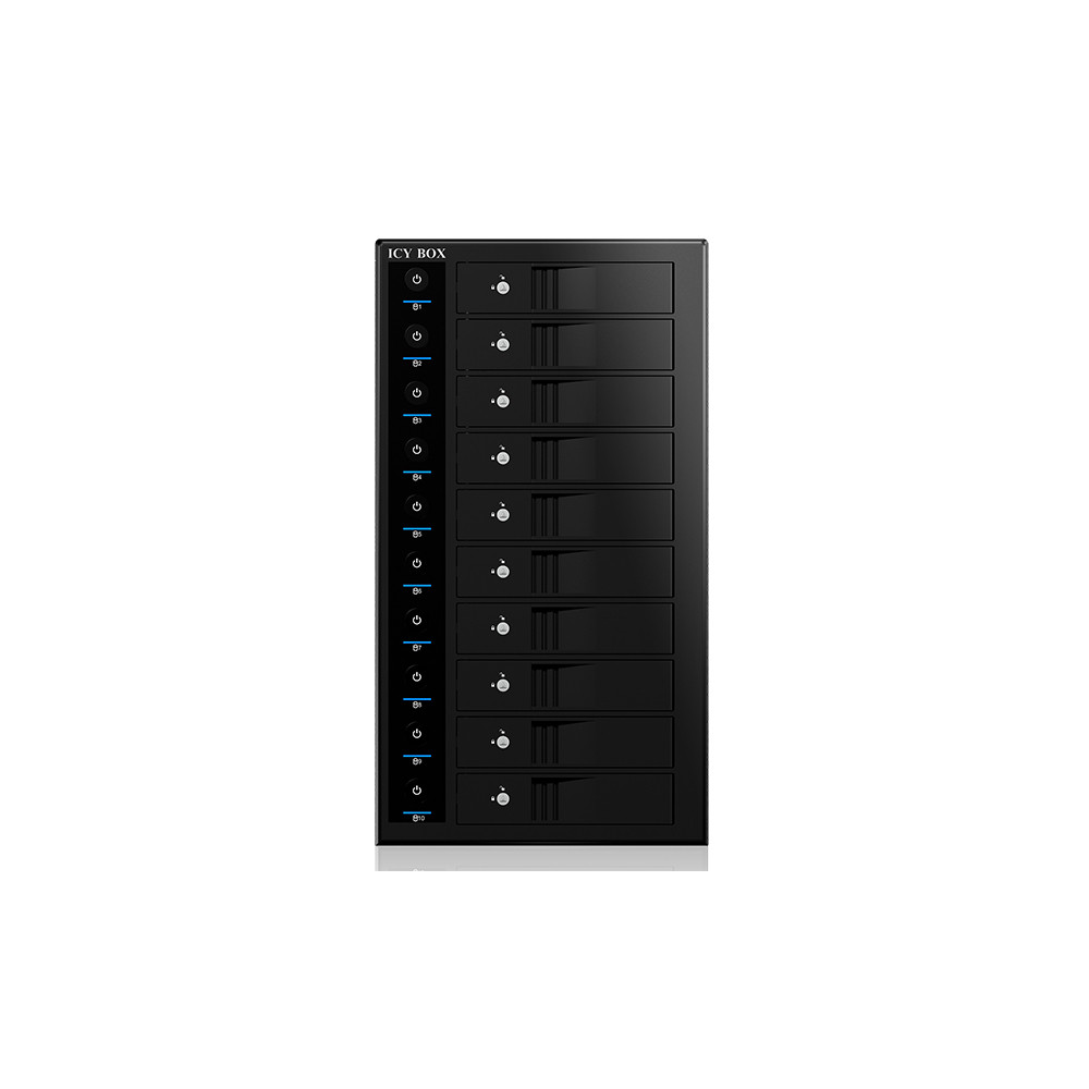 ICY BOX HDDICY3810U3 10-Bay External SINGLE System for 10x SATA 3.5" I/II/III HDD (IB-3810U3) - Image 1