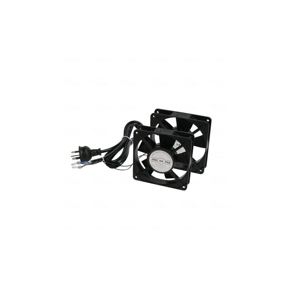 LDR WB-CA-13 2 Way Fan Kit - 2x Fans - Black - For Installation in Hinged & Single Section Racks - Image 1