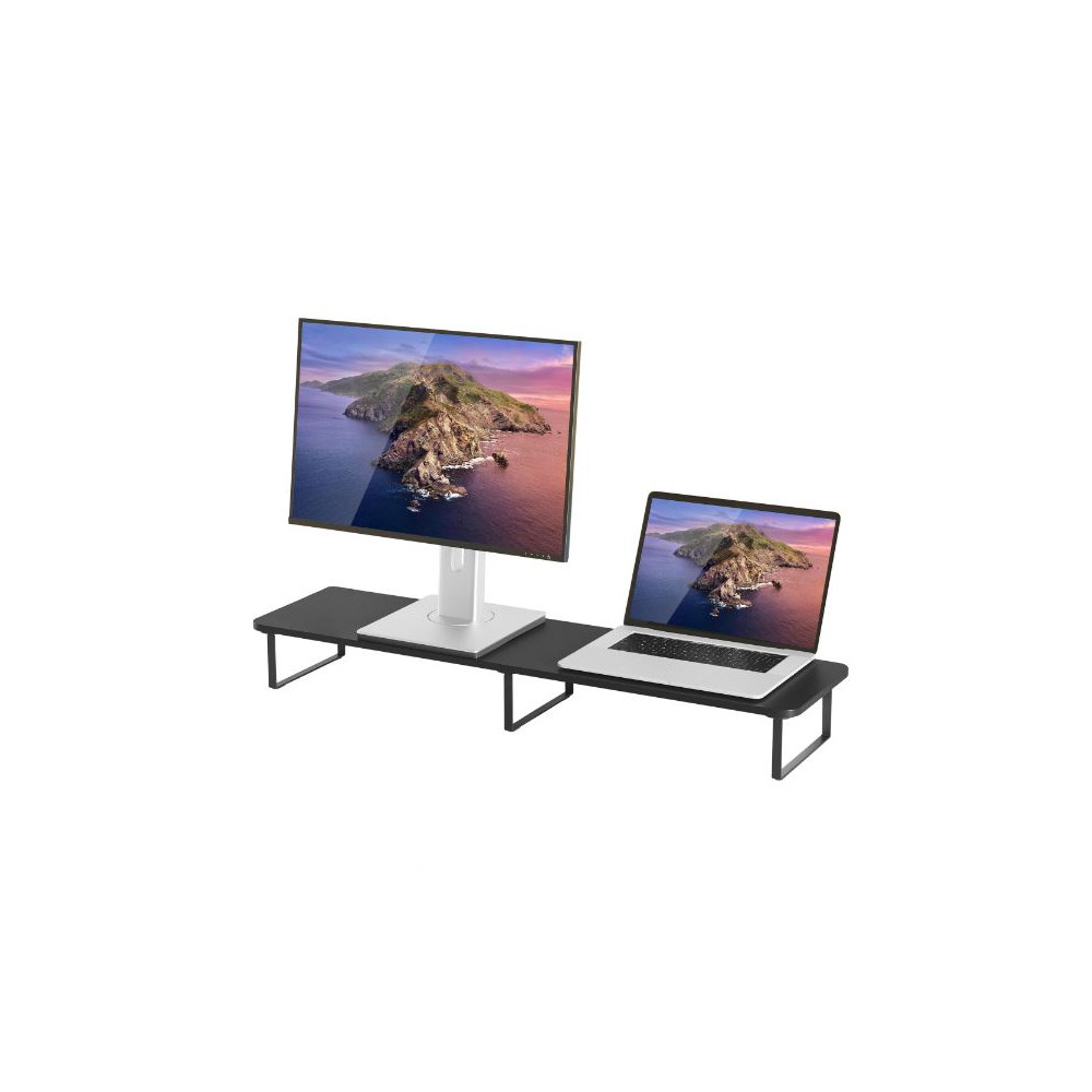 MBEAT ACA-MSTD-03BLK activiva Black Dual Monitor Riser Dimensions:1000mm × 260mm × 122mm Fit Screen Size:13'~32' Package Weight:3.5kg - Image 1