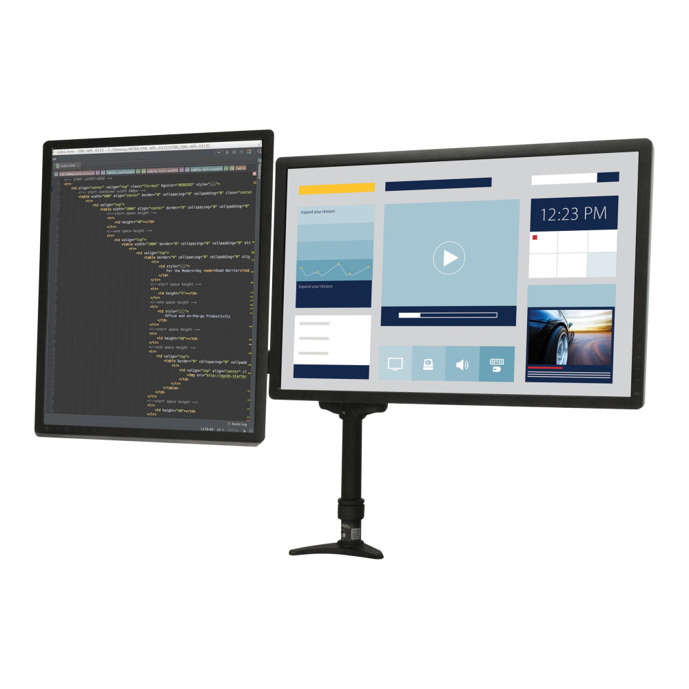 StarTech ARMDUAL DUAL MONITOR DESK MOUNT, UP TO 24", ARTICULATING, H/ADJ, VESA, 5YR - Image 8