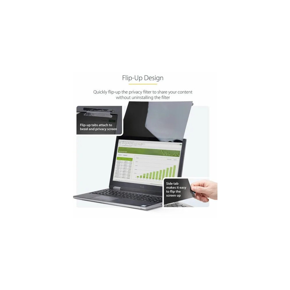 StarTech 16LT6-PRIVACY-SCREEN 16" LAPTOP PRIVACY SCREEN FILTER, 16:10, MATTE/GLOSSY, 2YR - Image 4