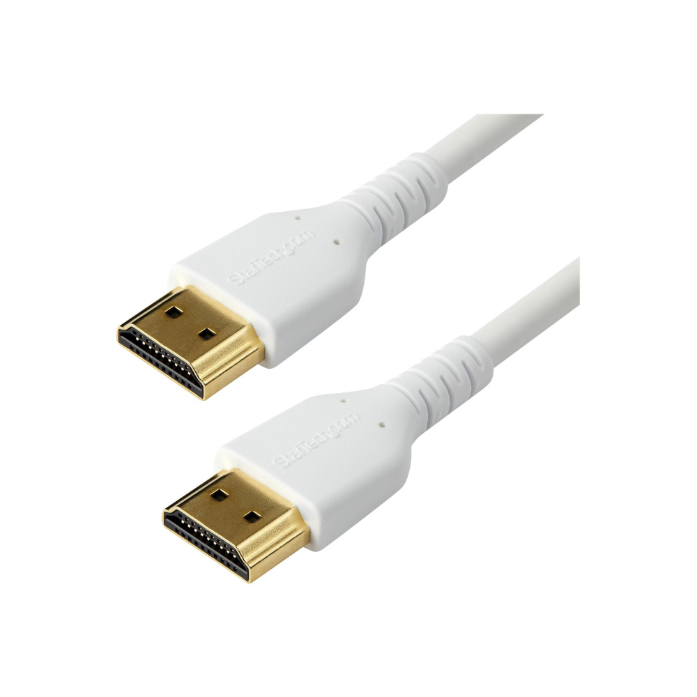StarTech RHDMM1MPW 1M HIGH SPEED HDMI 2.0 CABLE, M/M, 4K 60HZ, ETHERNET, RUGGED, WHITE, LTW - Image 2