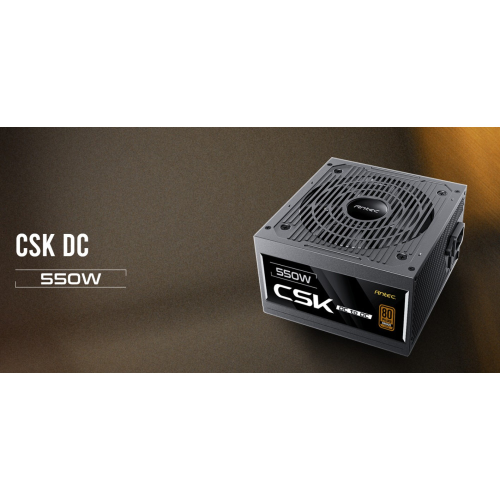 Antec CSK550 DC AU CSK550DC 80+ Bronze 2x PCIE 5.1, Continuous Power, DC to DC, Flat Cables, 5Yrs Warranty. CircuitShield, Thermal,Reliable Value Power Supply - Image 1