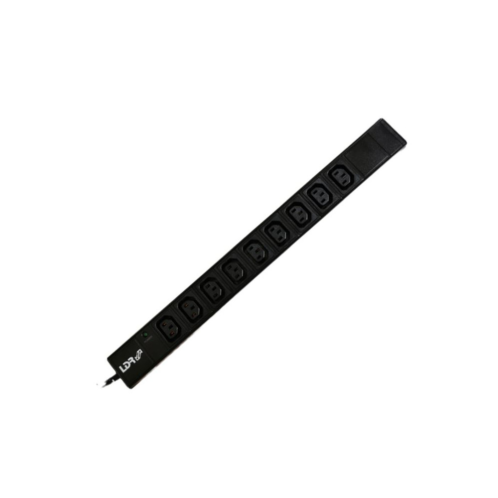 LDR WB-PDU-09 9‑Port 10A IEC C13 Power Distribution Unit(PDU),AU Approved,1U Vertical Mount,Aluminum Material With Power Indicator,2m Power Cord with C14 Plug - Image 1