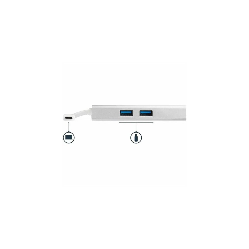 StarTech DKT30CHPDW USB Type C Docking Station for Notebook - 60 W Power Supply - Silver, White - 1 Displays Supported - 4K - 4096 x 2160, 3840 x 2160 - 2 x USB Ports - 2 x USB 3.0 - 2 x USB Type-A Ports - USB Type-A - USB Type-C - Network (RJ-4 - Image 3
