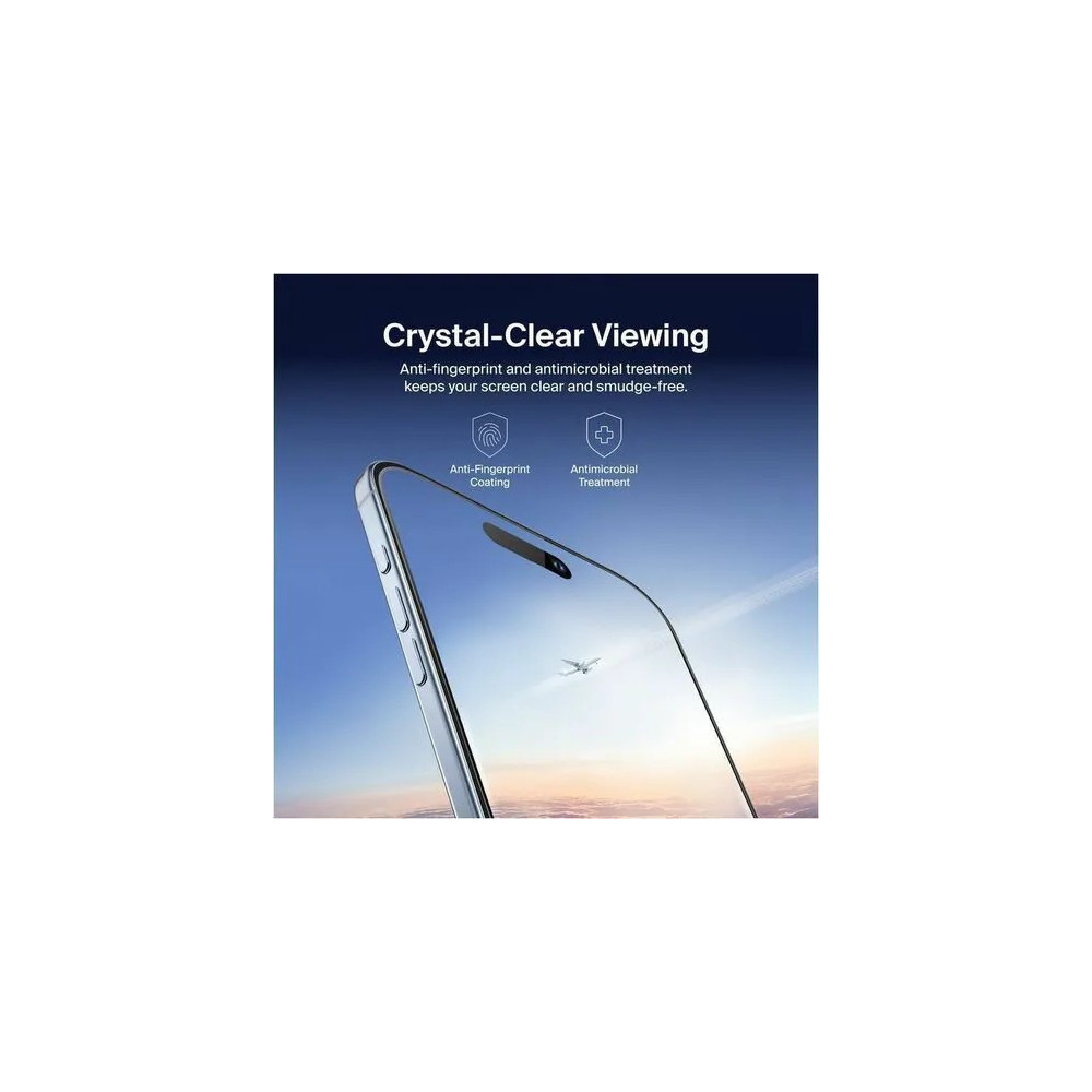 Belkin OVA192FQ ScreenForce UltraGlass 2 9H Screen Protector for Apple iPhone Air - For OLED iPhone Air - Drop Resistant, Impact Resistant, Scratch Resistant, Crack Resistant, Smudge Resistant