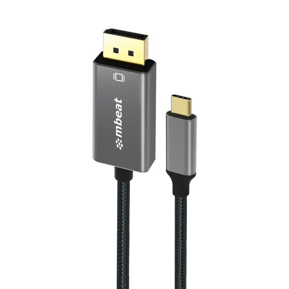 MBEAT MB-XCB-CDP18 Tough Link 1.8m 4K USB-C to Display Port Cable - Converts USB-C to DisplayPort,4K@60Hz (3840×2160), Gold Plated, Aluminium, Nylon Braided Cable - Image 1
