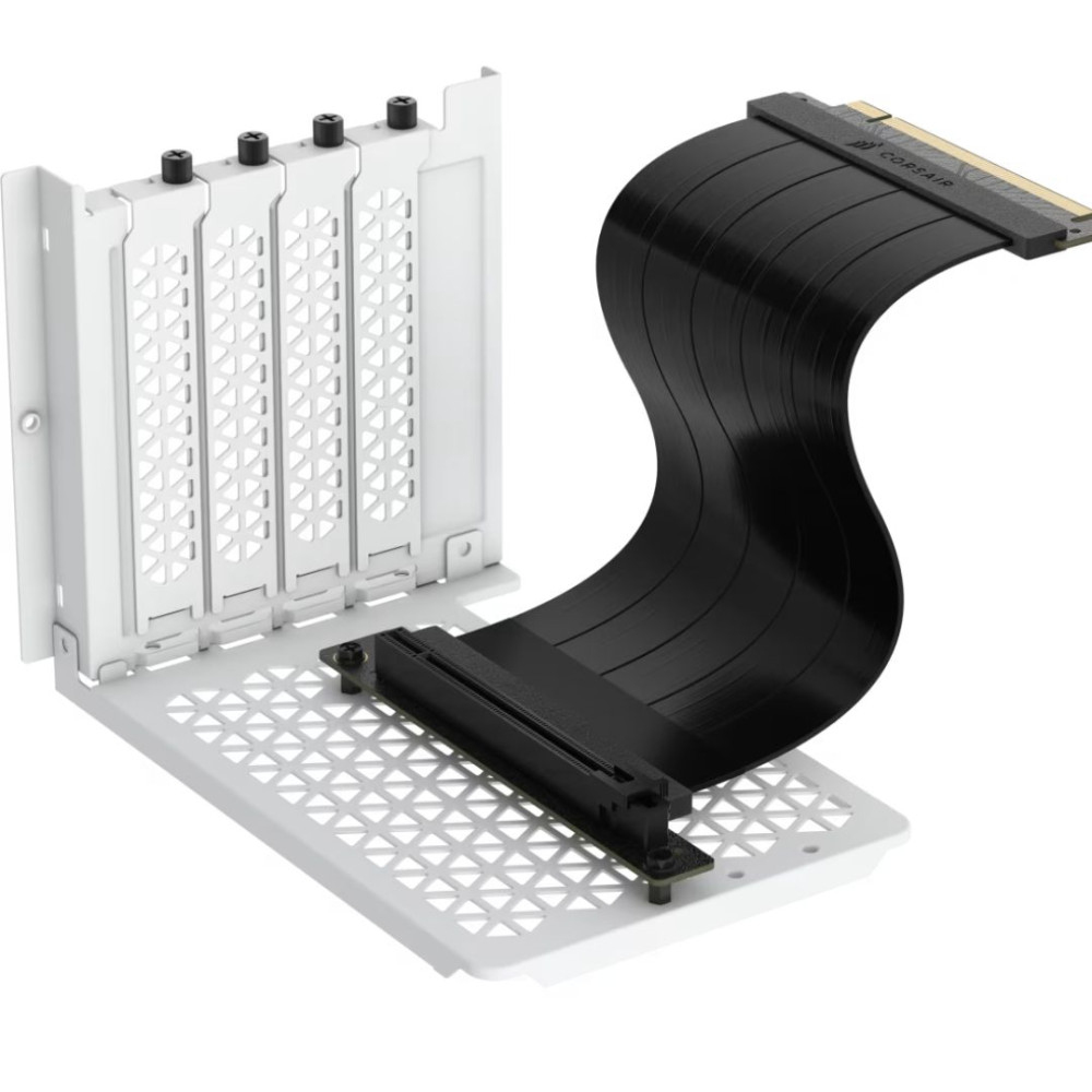 Corsair CC-8900718 6500 Series Vertical GPU Mount Kit - WHITE *Compatible with 6500 Series cases only - Image 1