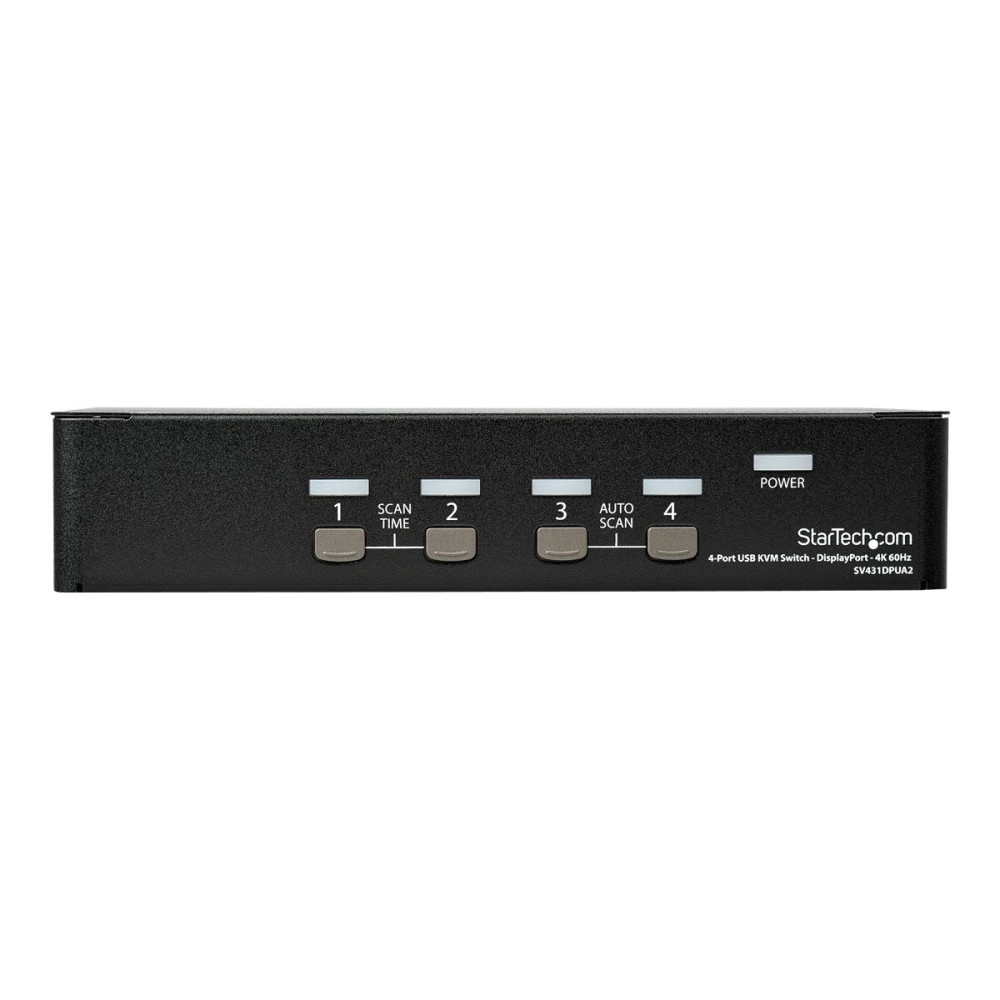 StarTech SV431DPUA2 4 PORT SINGLE DISPLAYPORT KVM SWITCH, 4K (60HZ), USB, 3YR - Image 1