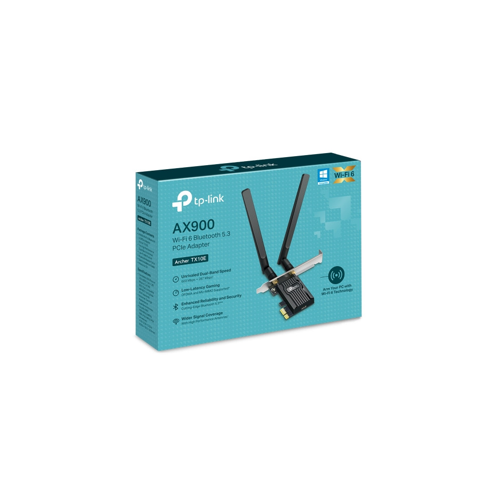 TP-LINK ARCHER TX10E AX900 Wi-Fi 6 Bluetooth PCIe Adapter Dual bands 287Mbps at 2.4 GHz + 600Mbps at 5 GHz - Image 1