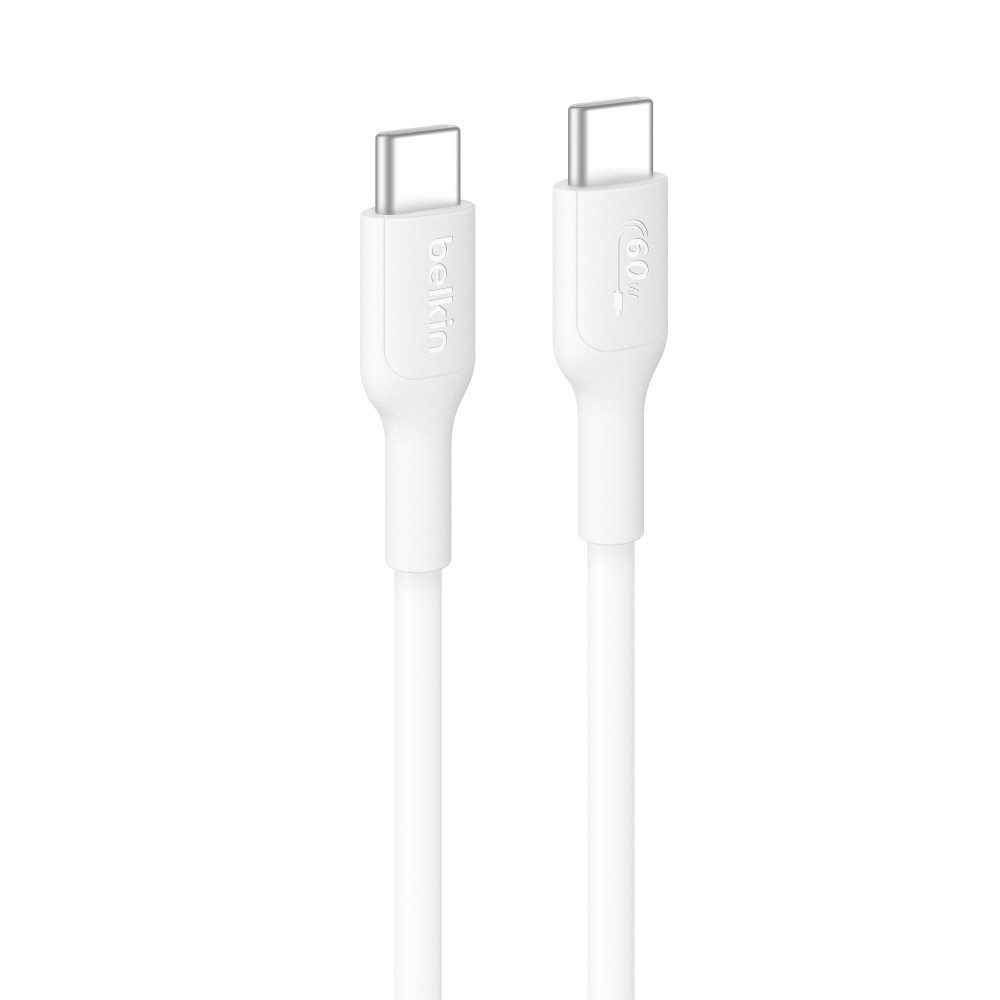 Belkin CAB023FQ0MWH BoostCharge USB-C to USB-C Cable (0.15M) - White, 3A/60W, 480Mbps, 300K+ Bends, Apple, Samsung, USB-IF Certified,2 Years Warranty - Image 1