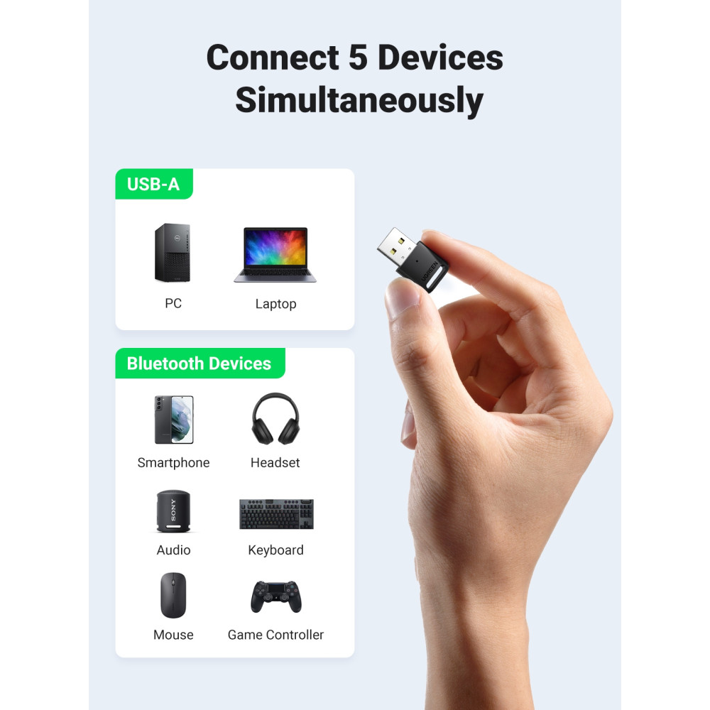 UGREEN 6957303888900 80890 Bluetooth 5.0 USB Adapter - Image 5