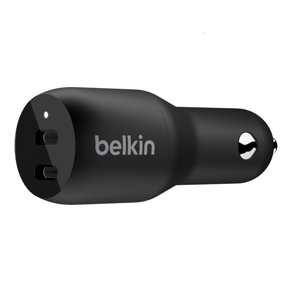 Belkin CCB002BTBK BoostCharge Dual 36W USB-C Car Charger - Black, 2xUSB-C(18W),Safe & Optimized,Best for Apple & Samsung,$2,500 CEW, 2 Years Warranty - Image 1