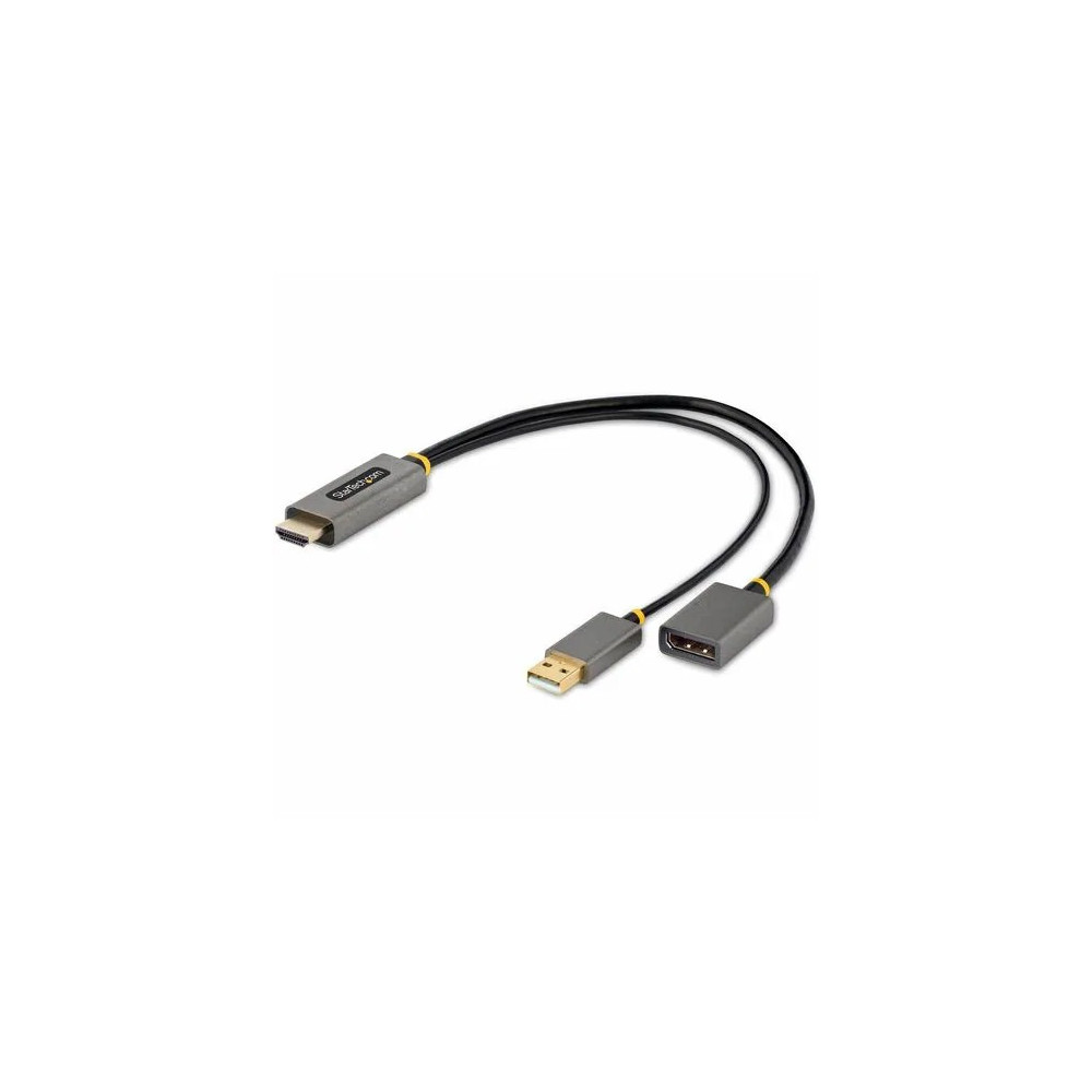 StarTech 128-HDMI-DISPLAYPORT 1ft (30cm) HDMI to DisplayPort Adapter, 4K 60Hz HDR HDMI Source to DP Monitor, USB Bus Powered, HDMI 2.0 to DisplayPort 1.2 - 1ft HDMI to DisplayPort Adapter converts and boosts any HDMI 2.0 source to a DP 1.2 outpu - Image 1
