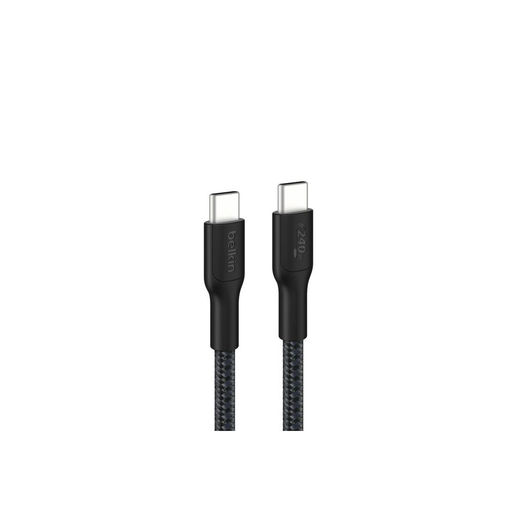 Belkin CAB025FQ3MBK BoostCharge Pro Braided USB-C to USB-C Cable (3M) - Black , 5A/240W, 480Mbps, 350K+ Bend, USB-IF Certified, 2 Years Warranty - Image 1
