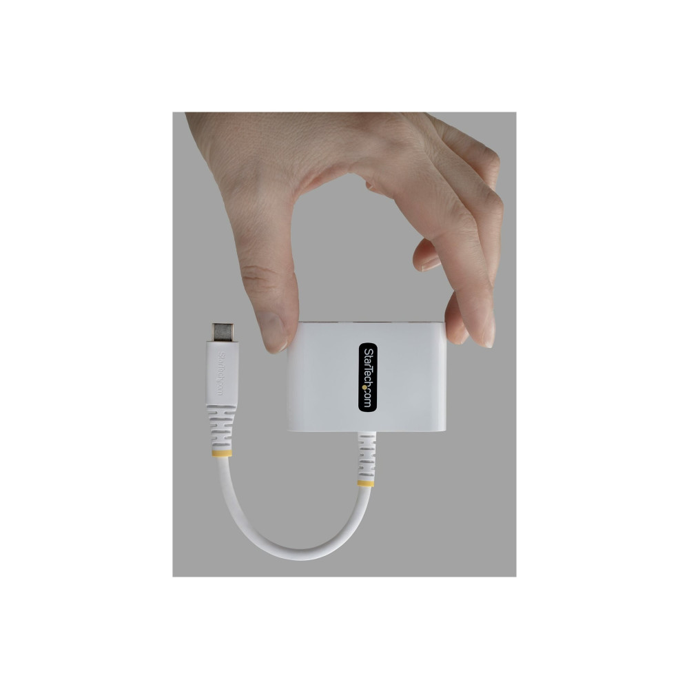 StarTech 168W-USBC-MULTIPORT USB-C HDMI MULTIPORT HUB, 140W, 4K 60HZ, USB 5GBPS, WHITE, 3 YR - Image 1