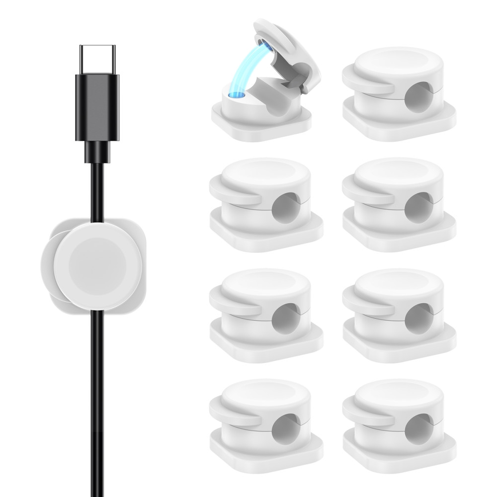 Choetech 6932112110923 MCC001-WH 6 Pack Professional grade Magnetic Lock Cord Holder Clips - Image 1