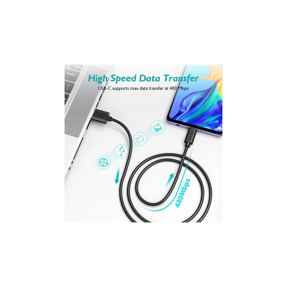 Choetech 6971824970708 AC0003-V4 USB-A to Type-C Cable – 6.6ft Fast Charging Data Cord 2M - Image 5