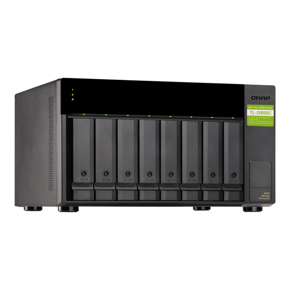 QNAP TL-D800C 8-BAY SATA JBOD EXPANSION UNIT (NO DISK), USB-C(1), TWR, 2YR WTY